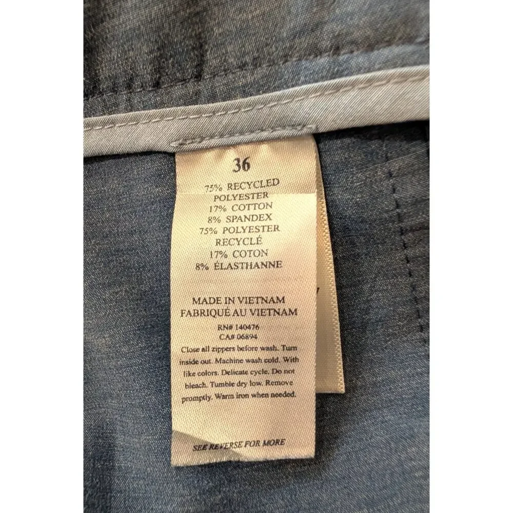 Faherty All Day Shorts Mens 36 Blue Stretch Performance Casual 9 Inch Inseam